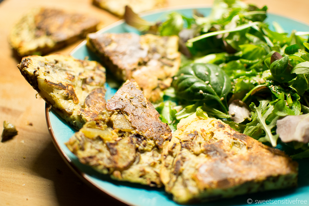 Vegan Chickpea Frittata with Veggies - Frittata vegana con farina di ceci