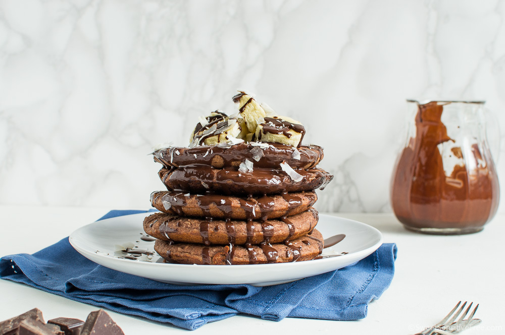 Pancakes Cocco Cioccolato Senza glutine Vegan Senza lattosio Senza uova